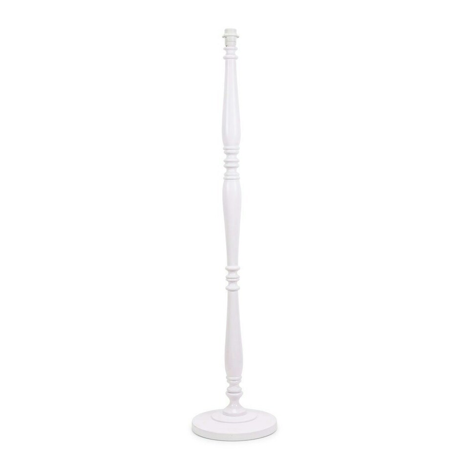 image 1 of ValueLights Victoria White Wood Traditional Stem Floor Lamp Base | White