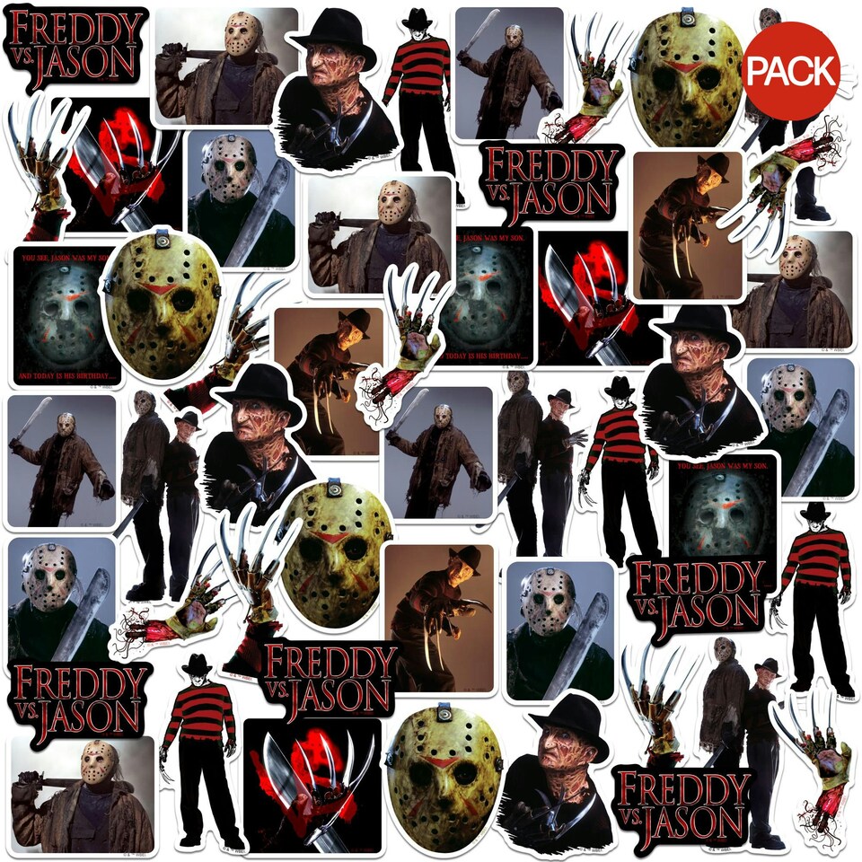 Freddy Vs Jason Deluxe Vinyl Stickers (Pack of 100) - Multicoloured - One Size