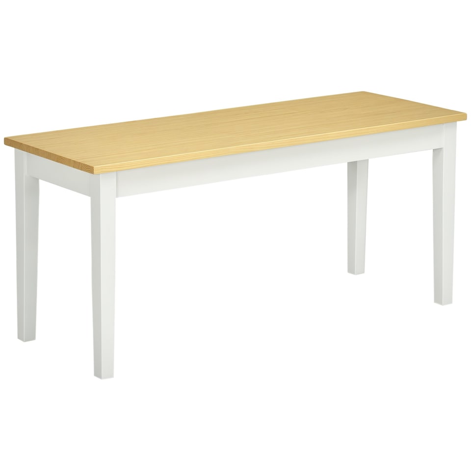 image 1 of HOMCOM Wood Dining Bench Wooden Bench for 2 People, White