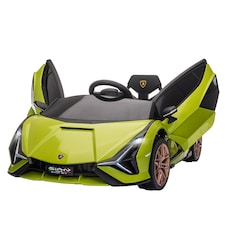 HOMCOM Lamborghini Sian Licensed 12V Electric Car for Kids 2 Motors Toy Car with Remote Control Music Lights MP3 for 3-5 Years Green