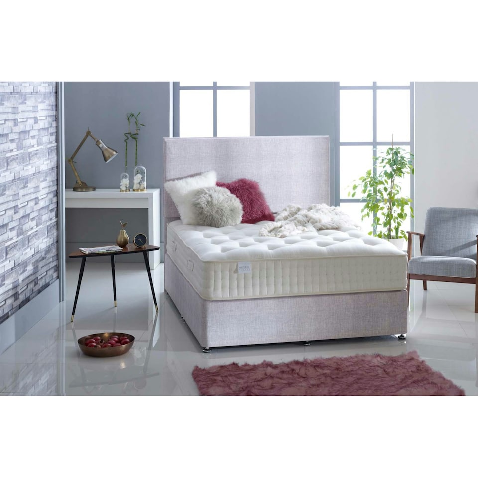 Natural Alpaca 10,000 Pocket Sprung Medium Firm Mattress 25cm Super King White | Super King