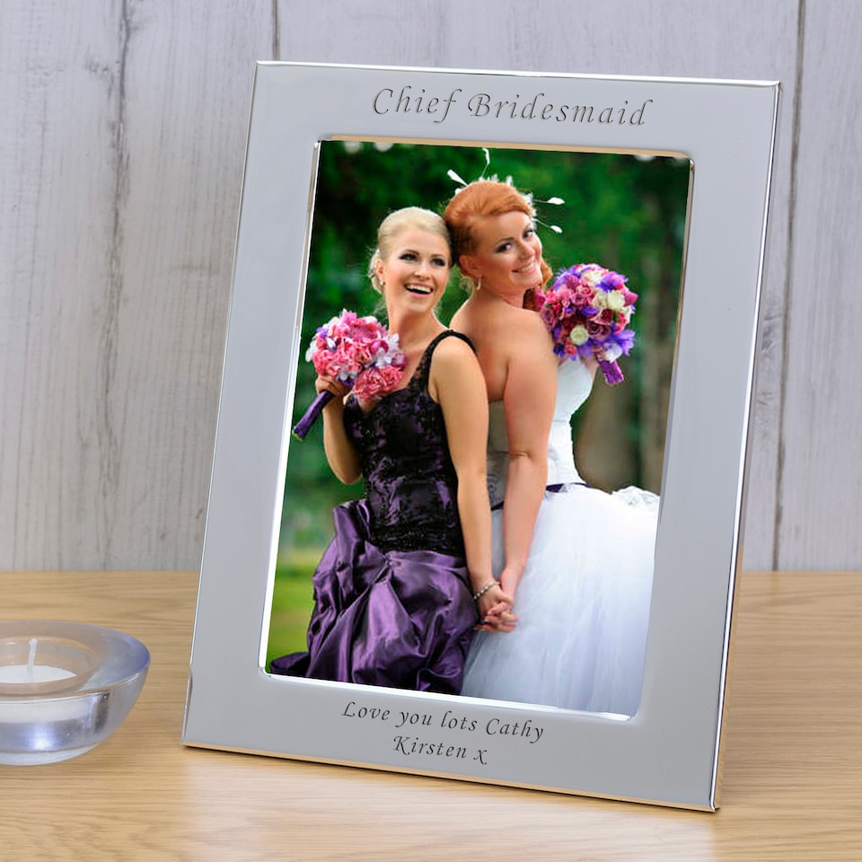 image 1 of Personalised Chief Bridesmaid Silver Plated Picture Frame 6x4 Wedding