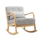 image 1 of Living and Home Contemporary Linen Buttoned Rocking Chair