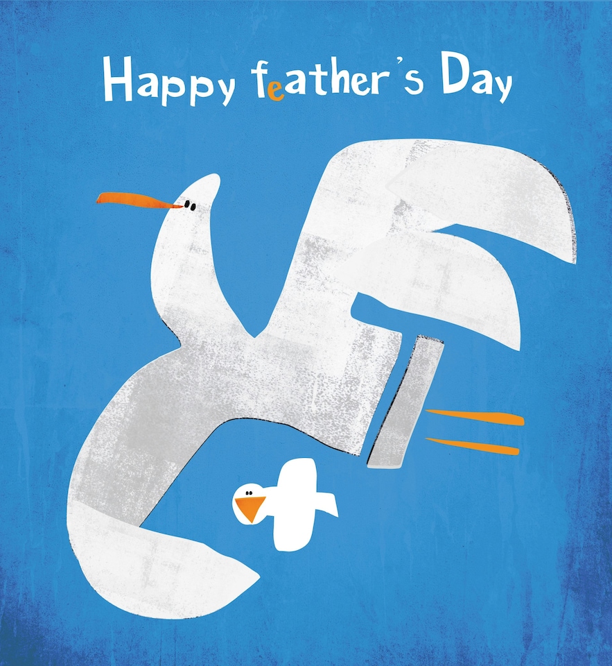 image 1 of Father's Day Card Seagull Design By Paul Delaney