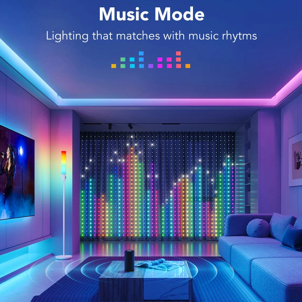 image 1 of Govee WIFI & Bluetooth Curtain Light