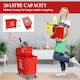 image 3 of HOMCOM 20L Compact Mop Bucket with Wringer and Handle, Mop Bucket on Wheels for Floor Cleaning, Separate Dirty and Clean Water, for Home, Flat, Red