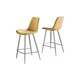 image 1 of Furniturebox Pesaro 2x Mustard Velvet Silver Legs Bar Chair