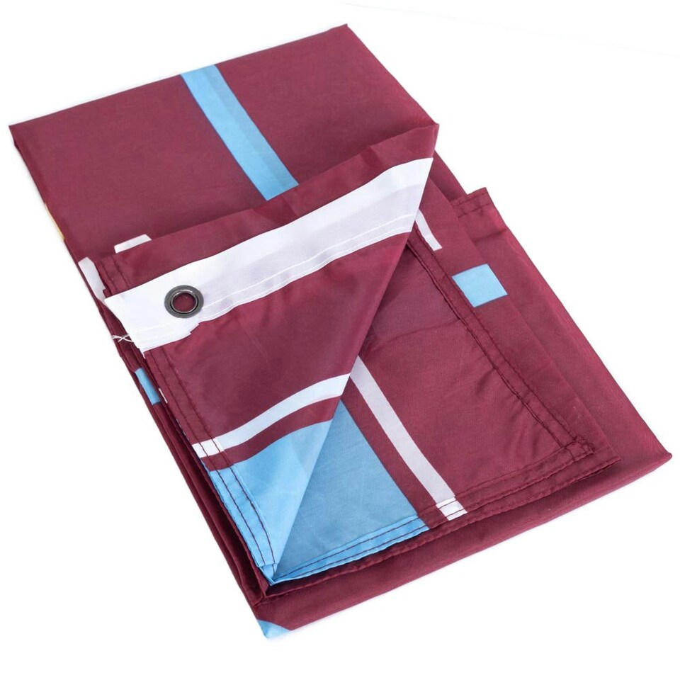 image 1 of West Ham United FC Stripe Crest Flag - Claret/Blue - One Size