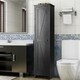 image 7 of COSTWAY Wood Tall Storage Cabinet 4 Tires Display Organizer Black