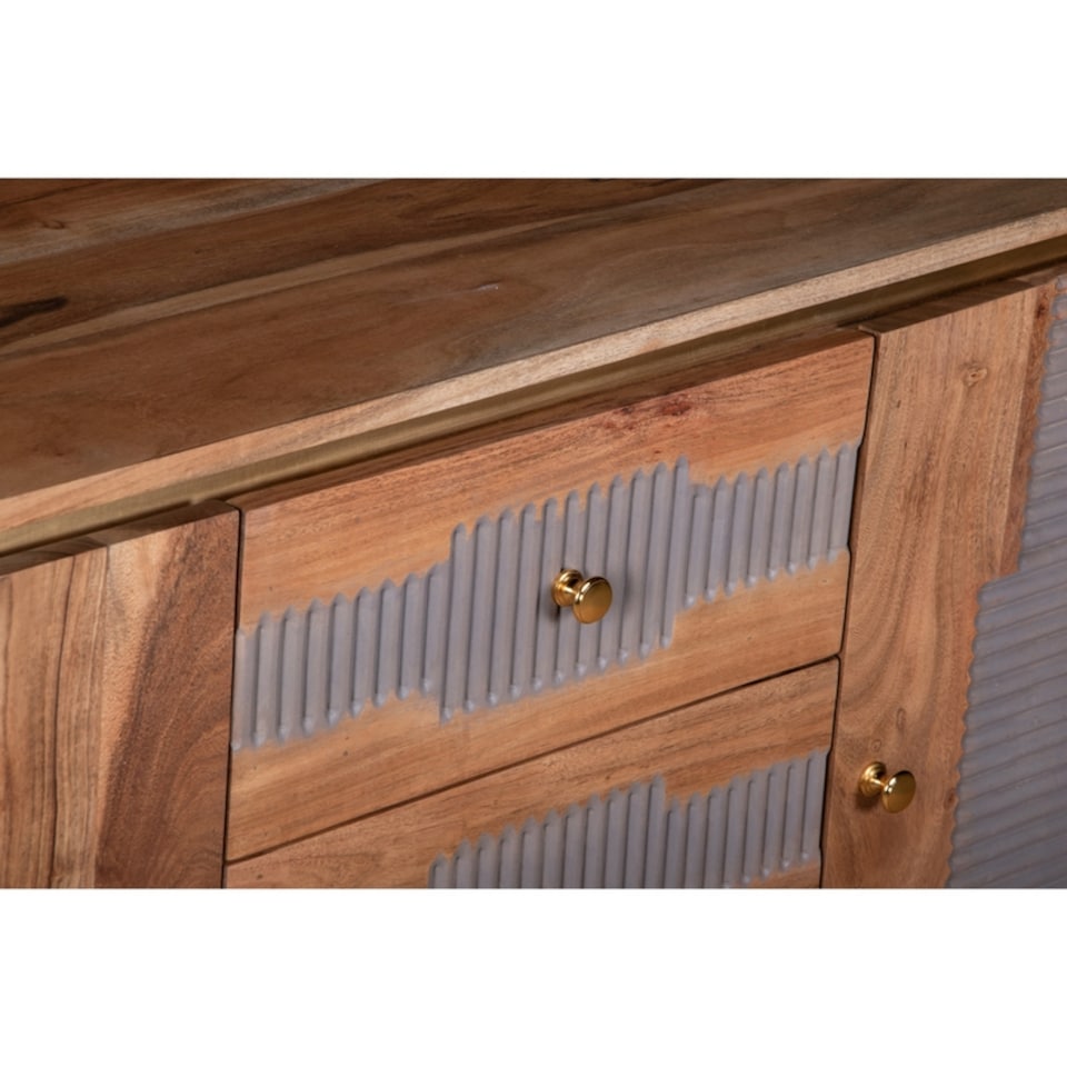 image 1 of Wilton 2 Doors 3 Drawers Sideboard - Acacia Wood - L40 x W140 x H80 cm | Brown