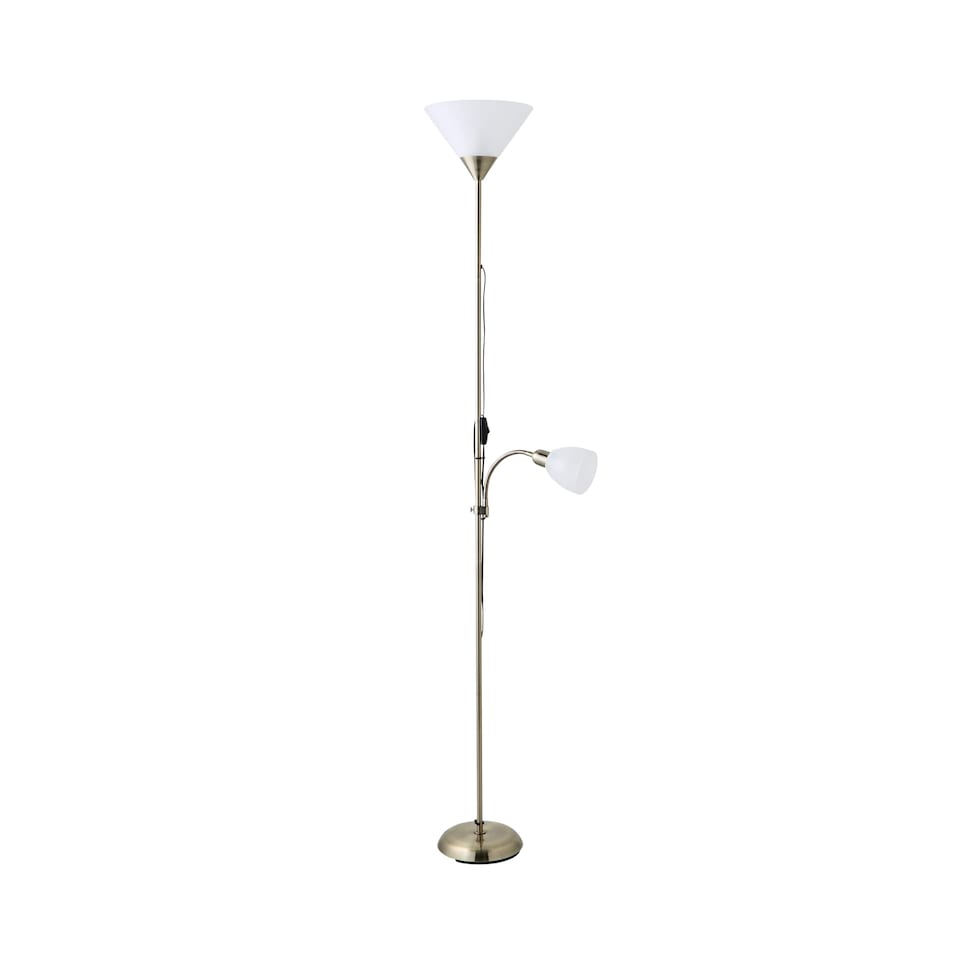 image 1 of ValueLights Mozz Antique Brass Mother and Child Floor Lamp | Bronze