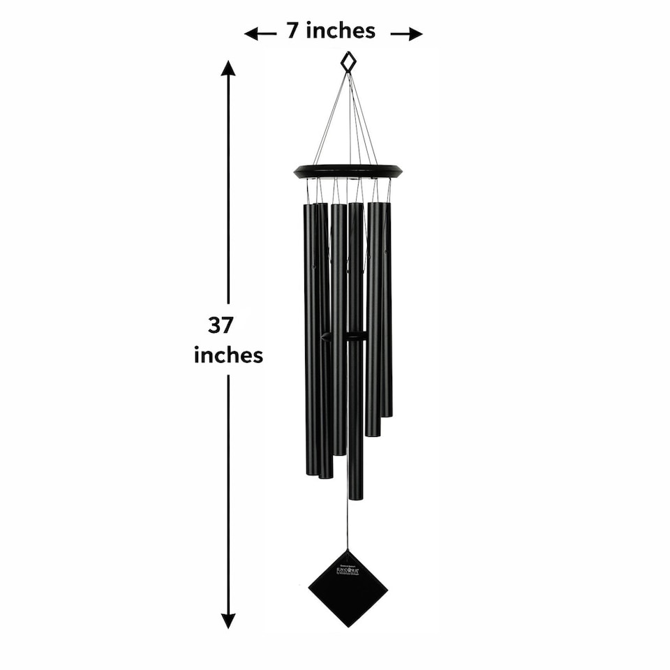 image 1 of Woodstock Hanging Black Wind Chime