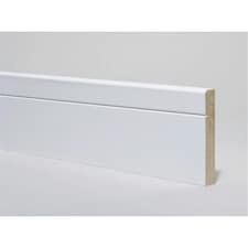 PACK OF 10 (Total 10 Units) - 18mm x 168mm White Primed MDF Chamfered & Grooved Skirting Board - 2700mm Length