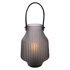 Hestia Battery Operated Portable Lantern Frosted Grey