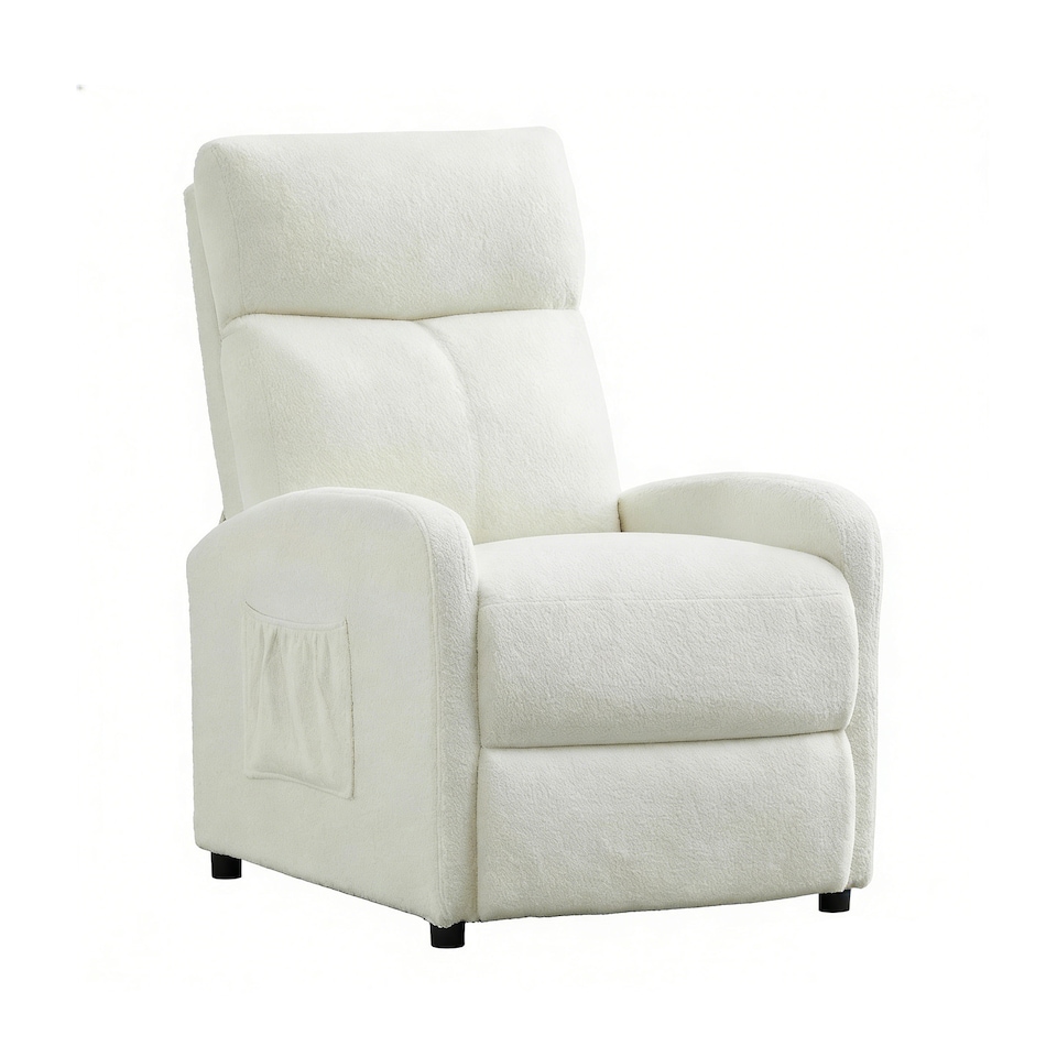 image 1 of MCC Direct Push Back Chair Teddy Fur Fabric Reclining Pushback Armchair Sofa