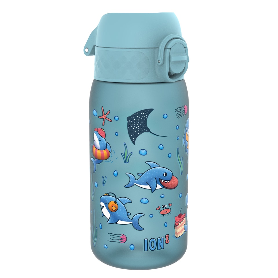 image 1 of Leak Proof Kids Water Bottle, BPA Free, 350ml (12oz) | Blue | Blue Sharks | One Size