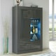 image 6 of Display Cabinet 93cm Grey Gloss Doors Dark Matt Body Free LED | Grey
