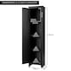 image 2 of COSTWAY Wood Tall Storage Cabinet 4 Tires Display Organizer Black
