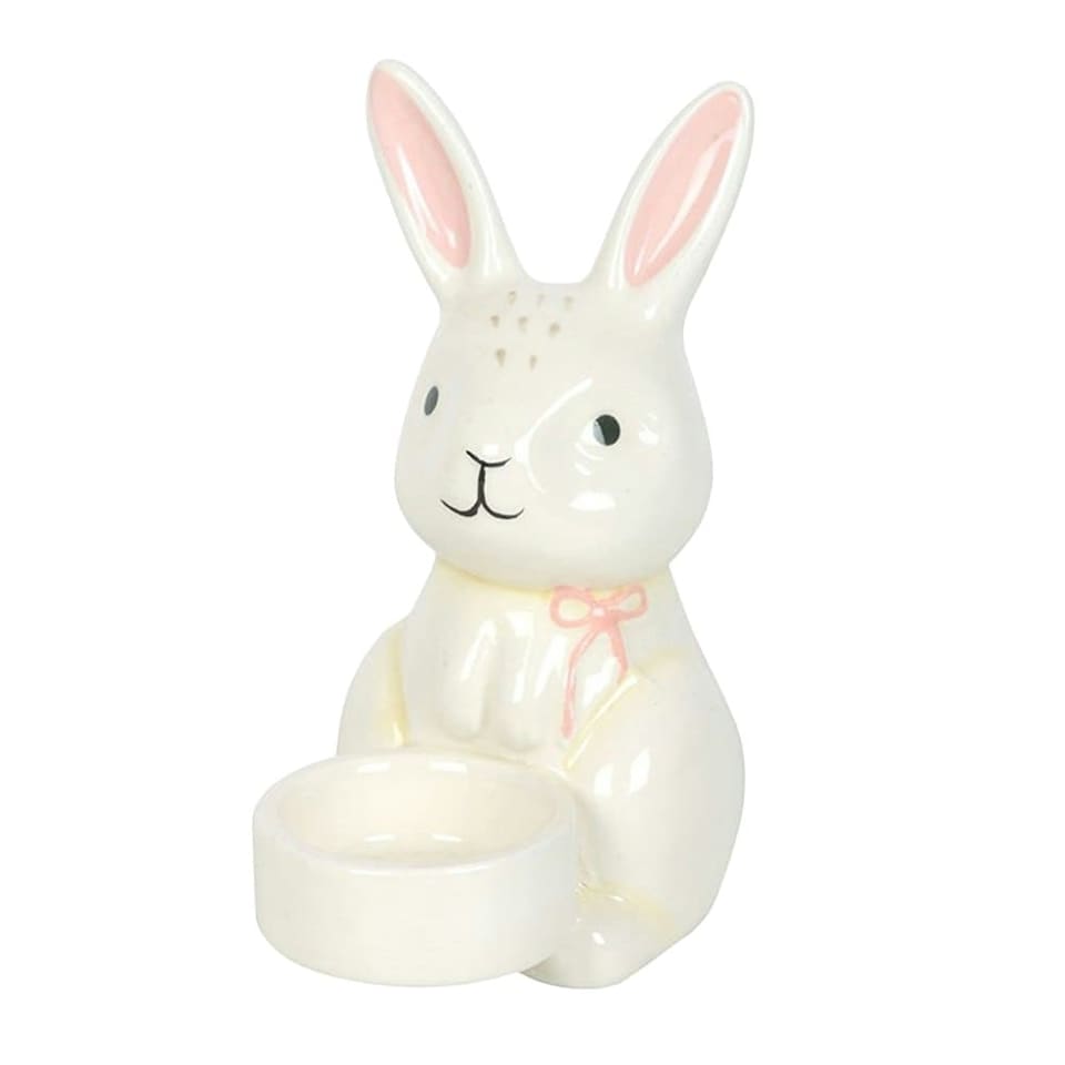 image 1 of Something Different Spring Time Bunny Tealight Holder - White - One Size