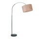 image 3 of ValueLights Louis Black Arched Curved Floor Lamp with Blush Pink Velvet Drum Lamp Shade