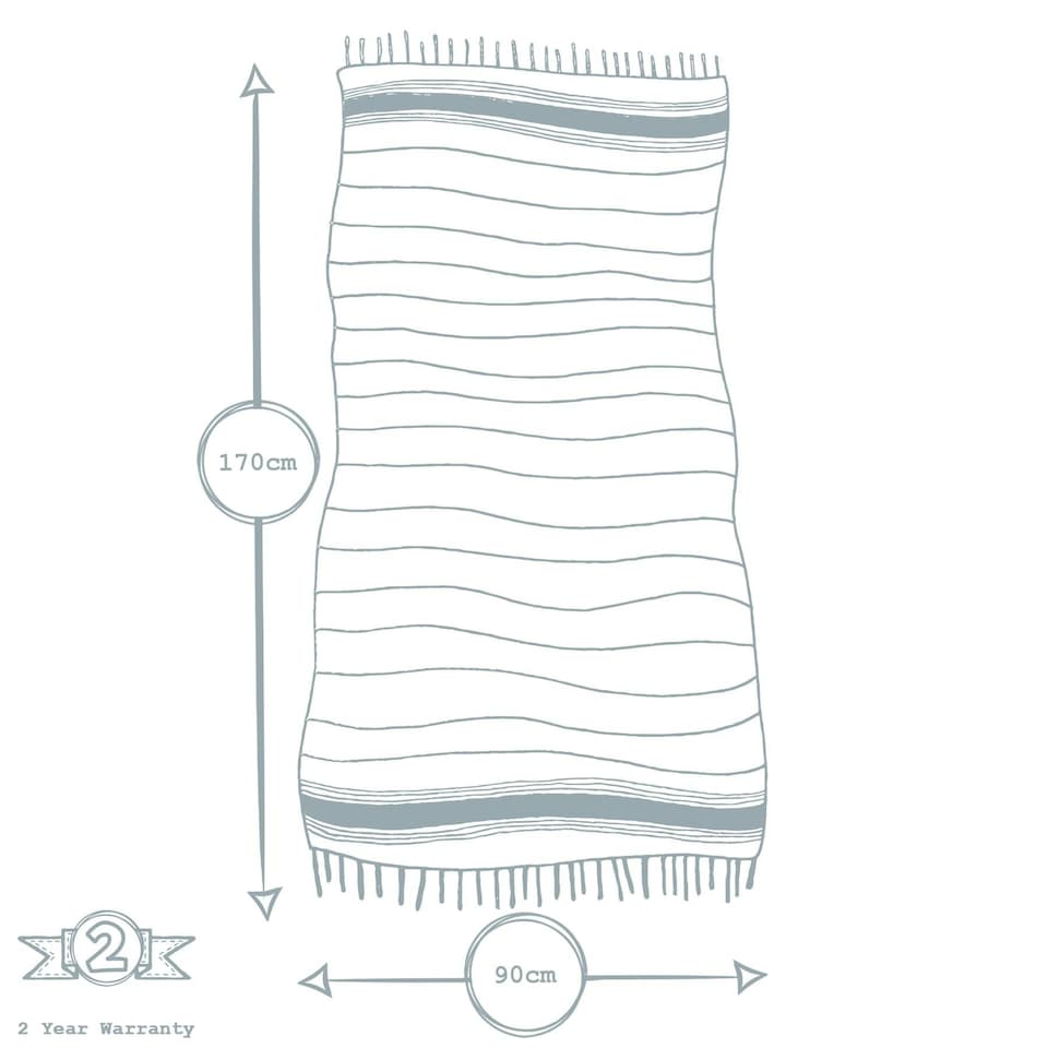 image 1 of Nicola Spring Turkish Soft Lightweight 100% Cotton Bath Towel - 170 x 90cm - Blue Stripe - Bath Towel Beach Towel Bath Sheet Beach Blanket Blue