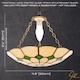image 6 of Classic Amber Stained Glass Tiffany Pendant Lighting Shade with Green Diamonds | Green