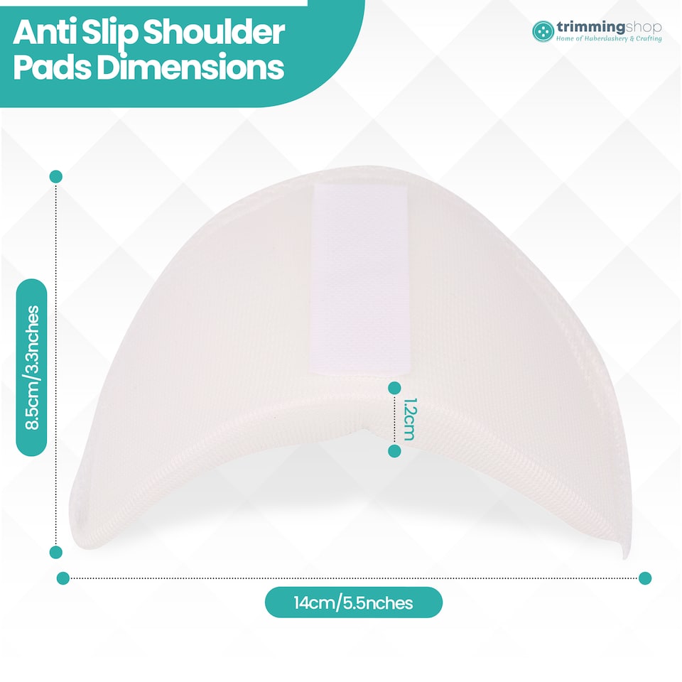 image 1 of White Anti-Slip Shoulder Pads Set-In Foam Design with Hook & Loop Fastening