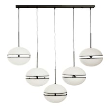 Interiors by Premier Contemporary Five Ball Matte Black Pendant Light, Globe Ceiling Light For Dining Room Or Kitchen Island