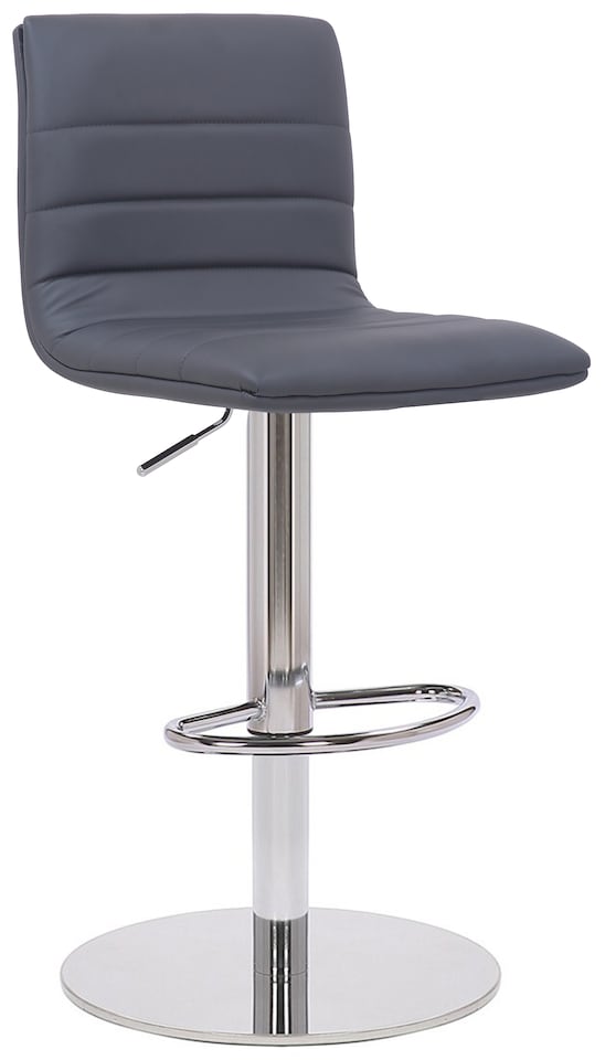image 1 of Deluxe Aldo Bar Stool - Charcoal Grey, Weighted Base, Adjustable Swivel Seat