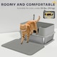 image 10 of PawHut Stainless Steel Litter Box with Scoop, High Sided Cat Litter Tray Grey | One Size
