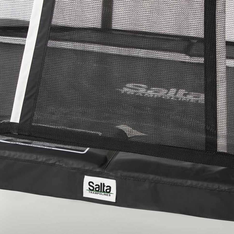 image 1 of 10ft x 7ft Salta Black Rectangular Premium Edition Trampoline with Enclosure