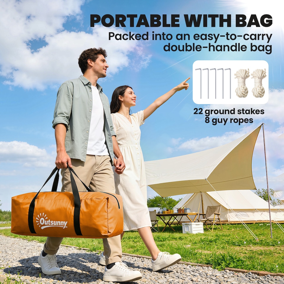image 1 of Outsunny 4 Person Camping Tent Dome Family Travel Group Hiking Room Fishing
