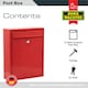 image 3 of Burg-Wachter Compact Wall Mounted Galvanised Steel Post Box - 26x33x9cm Red