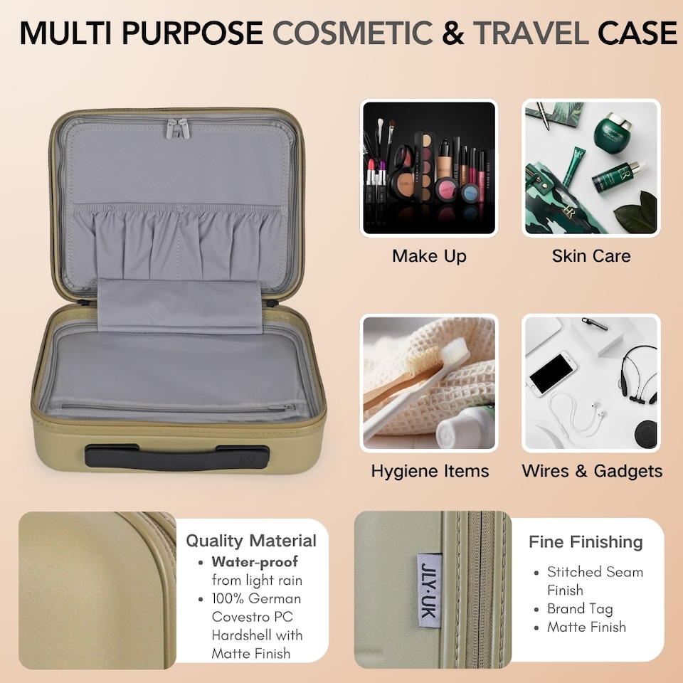 image 1 of 4 Pieces Premium Suitcase Set | Vanity + Cabin + Expandable Check-In