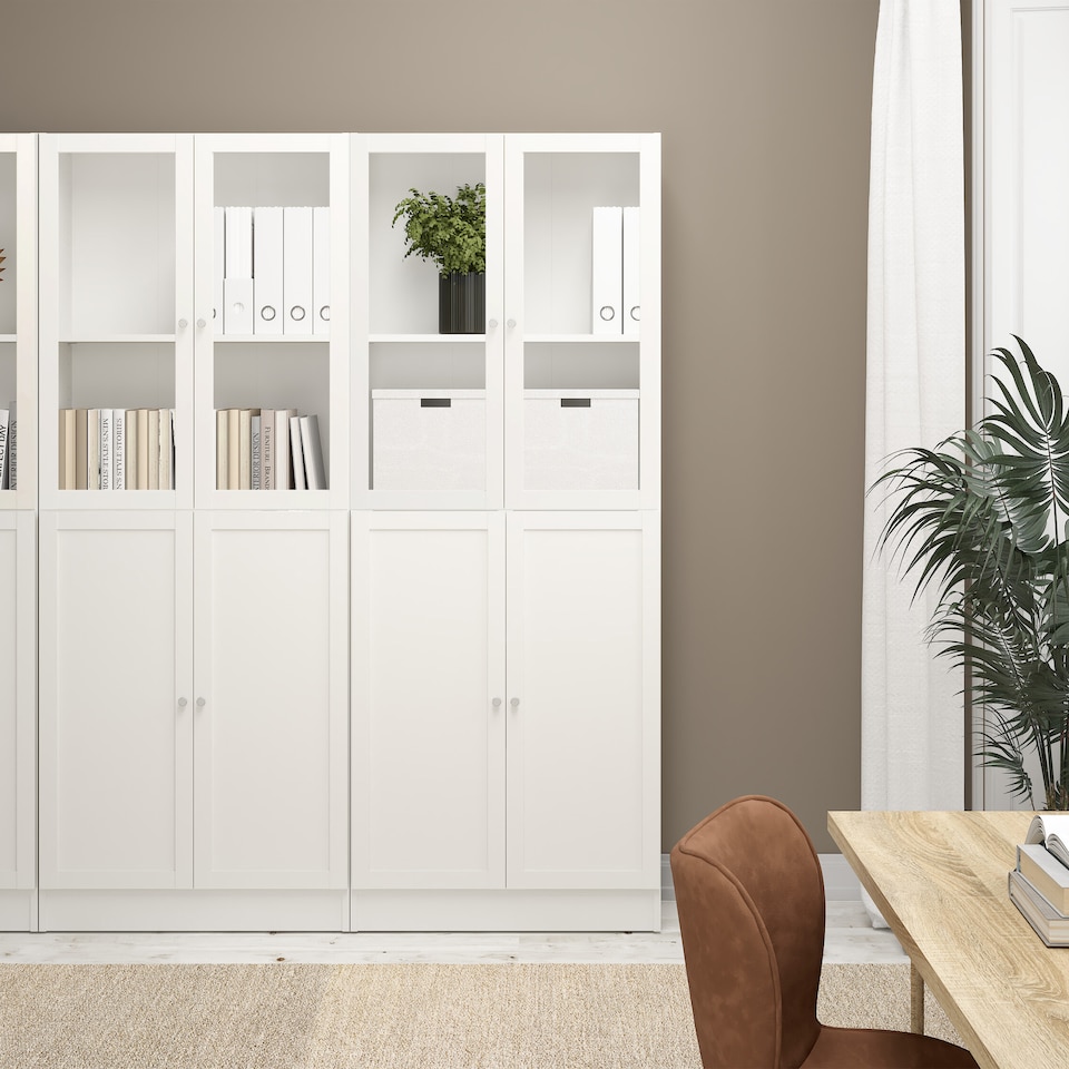 image 1 of Basic Tall Wide (4 Shelves) 4 Door Combination Unit in White