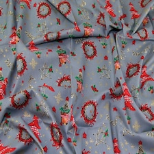 Grey 100% Cotton Fabric for Bag Making, Dressmaking, Quilting, 135cm / 53" Wide - per metre