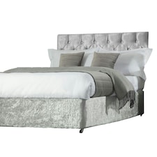 Belledorm Divan Crushed Velvet Base Wrap - Silver - Single