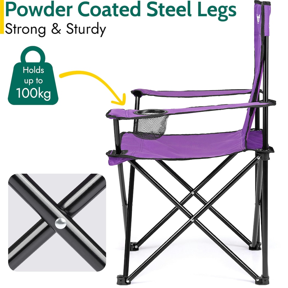 image 1 of Folding Camping Chair - Purple