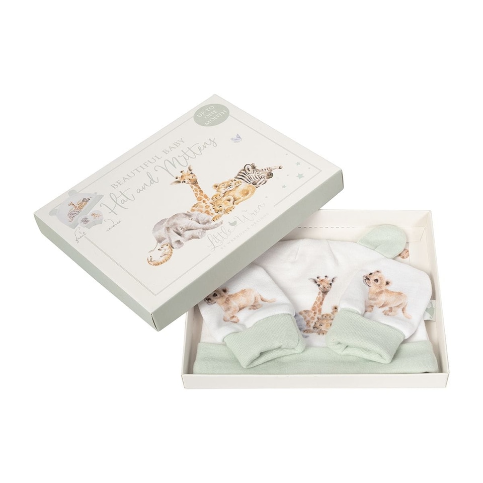 image 1 of Wrendale Designs Little Savannah Hat and Mitten Gift Set