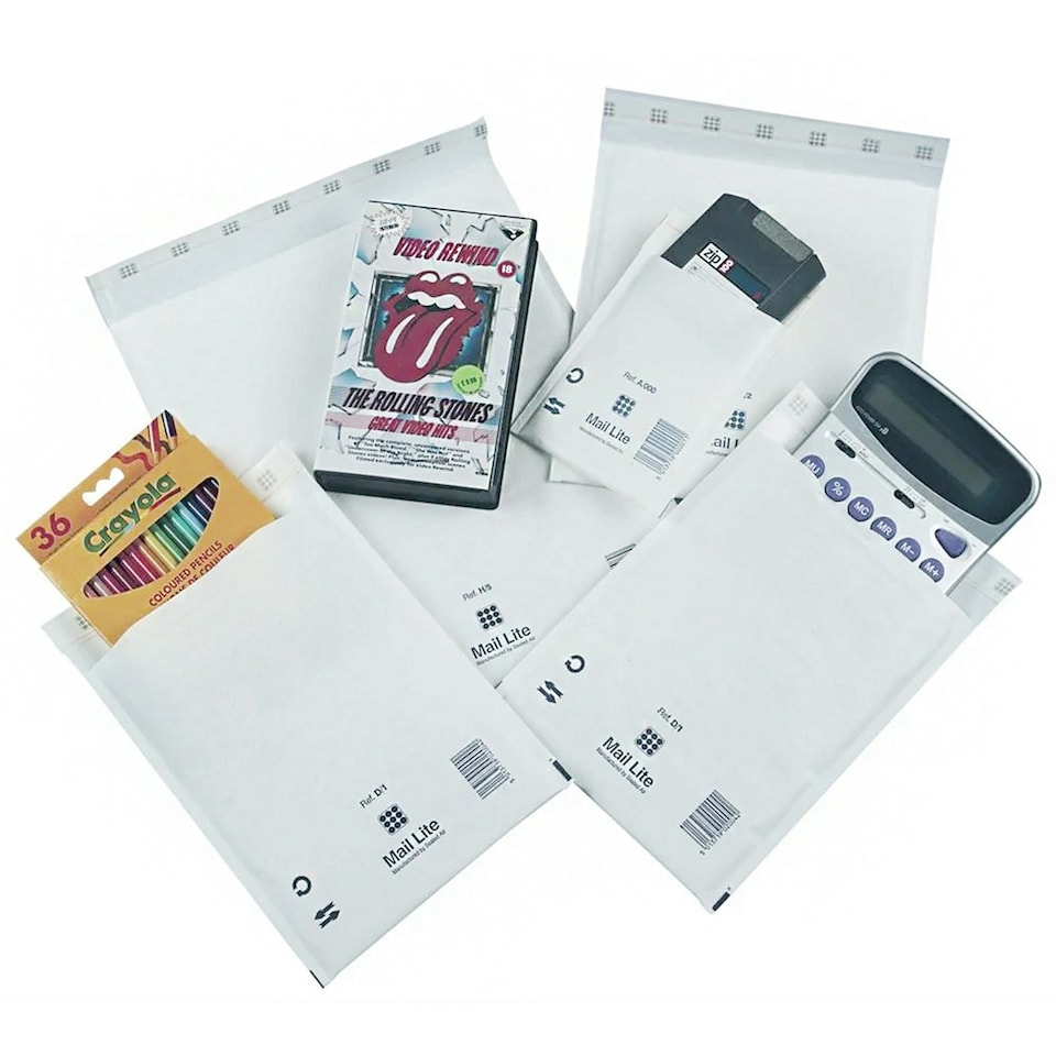 image 1 of 200 x G/4 (240x330mm) White Mail Lite Thick Bubble Lined Protective Postal Mailing Shipping Envelopes White | One Size