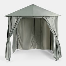 OHS Water Resistant Garden Gazebo with Curtains Outdoor Party Tent Canopy | Grey