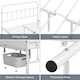 image 5 of Yaheetech Full Classic Iron Platform Bed with High Headboard and Footboard White