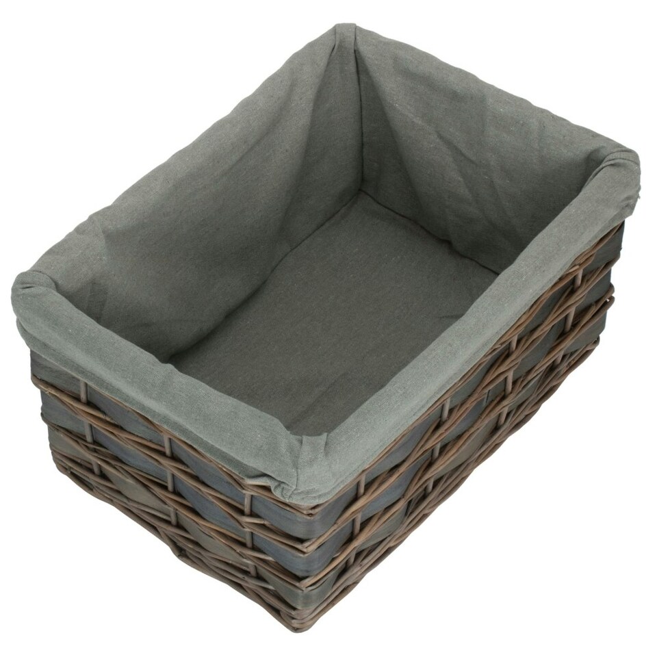 image 1 of Grey Scandi Storage Basket with Grey Lining Grey | Grey | XL