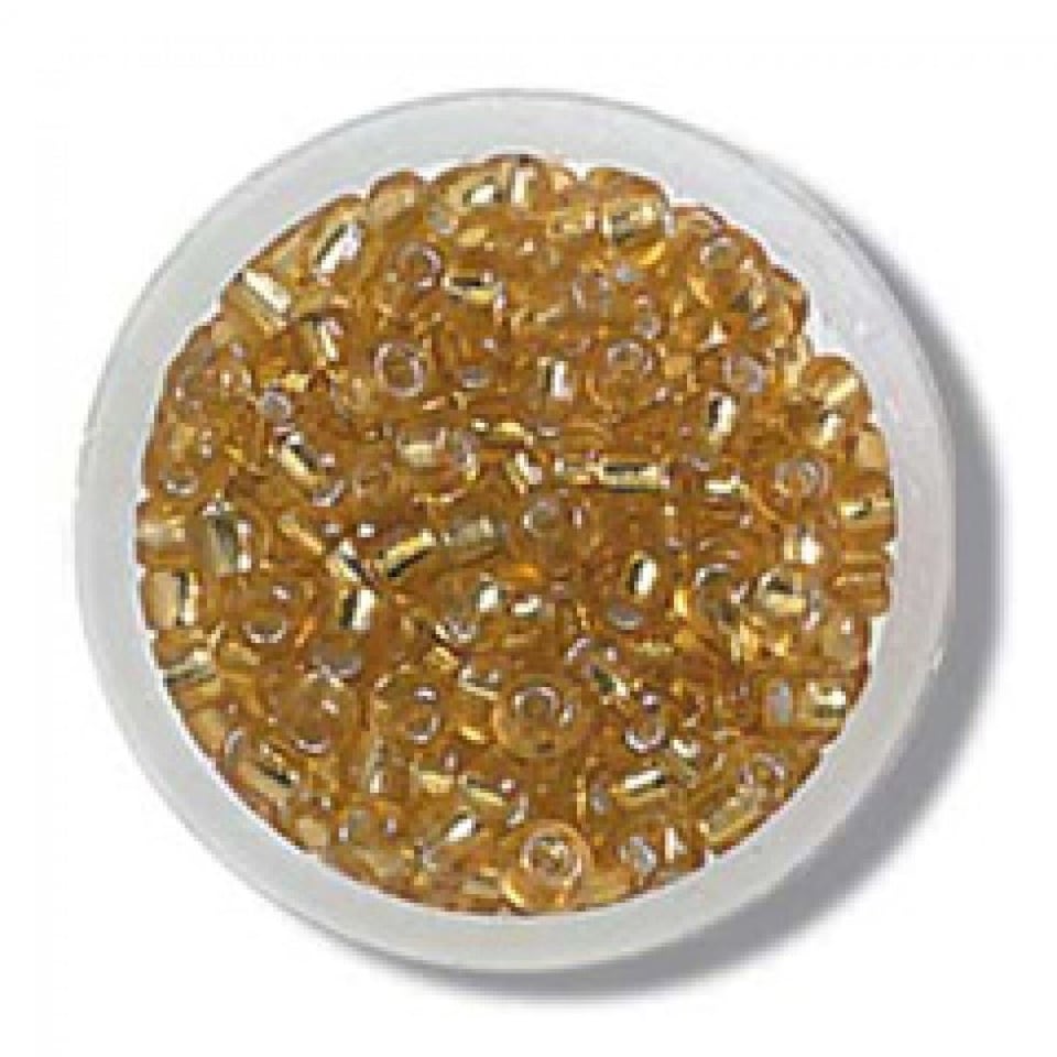 Trimits Gold Glass Bugle Beads Bulk Pack for Embroidery & Jewellery Making - per value pack of 3
