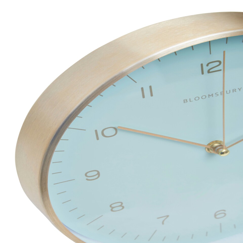 image 1 of Interiors by Premier Versatile Gold And Mint Green Finish Wall Clock, Functional And Stylish Indoor Clock, Wall Clock For Outdoor