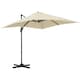image 1 of Outsunny Square Cantilever Roma Parasol, 360-Degree Rotation, Cream White
