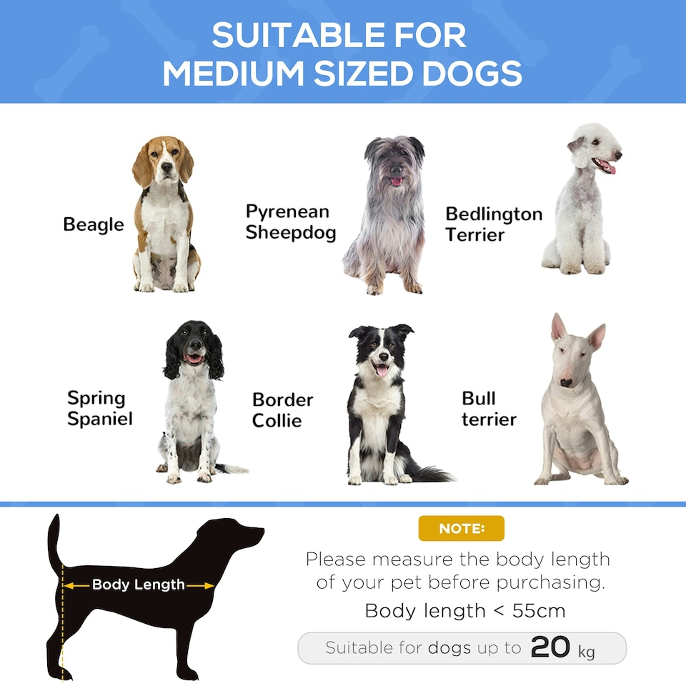 image 1 of PawHut Raised Dog Bed with Slope Headrest, for Medium Dogs