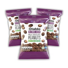 Diablo No Added Sugar Milk Chocolate Peanuts 40g 3 Pack