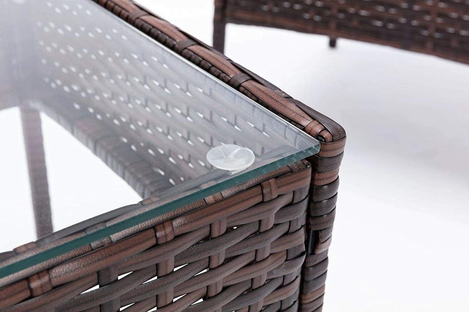 image 1 of MCC DIrect Rattan Sofa Chairs and Table Outdoor Patio Garden Furniture Bistro Set Roger