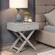 image 1 of Options 1 Drawer X-Frame Bedside Table - Painted Finish, Polished Metal Handle | Grey | Grey | One Size | 1
